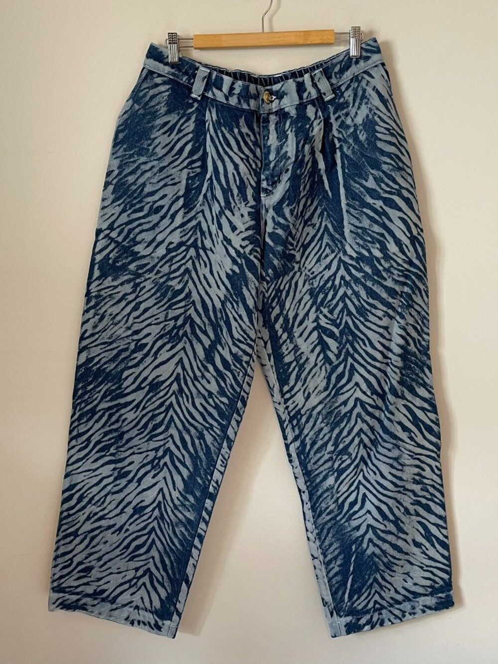 BBP mid-rise trouser jeans in hand-painted tiger - run large